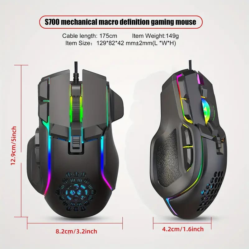 RGB Gaming Mouse with Customizable Buttons